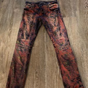 Robins Jeans Faded Red Glitter Jeans